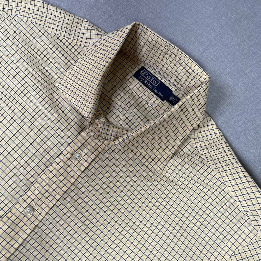 Polo Ralph‎ Lauren Blake Yellow & Blue Plaid Long Sleeve Buton Shirt Mens Size M